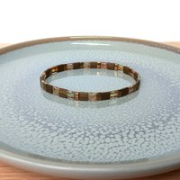 Miyuki tila stretch bracelet set in turquoise, bronze and gold, two matching designs for stacking or a single bracelet