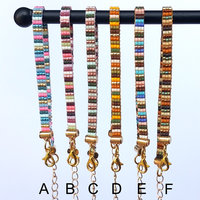 Miyuki glass beaded bracelet made of tiny beads, colorful, happy, and stylish adjustable loom bracelet with lobster claw clasp