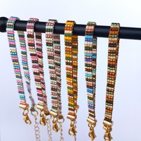 Miyuki glass beaded bracelet made of tiny beads, colorful, happy, and stylish adjustable loom bracelet with lobster claw clasp