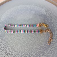 Miyuki glass beaded bracelet made of tiny beads, colorful, happy, and stylish adjustable loom bracelet with lobster claw clasp